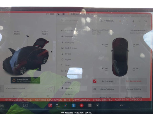 Продаж на аукціоні авто 2020 Tesla Model Y Long Range Dual Motor All-wheel Drive, vin: 5YJYGDEE3LF031727, номер лоту: 45500906