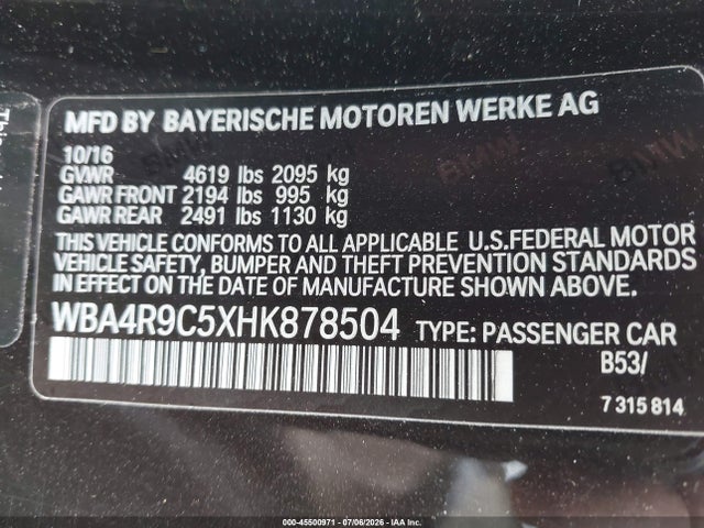 BMW 430i Xdrive 2017 WBA4R9C5XHK878504 Image 9