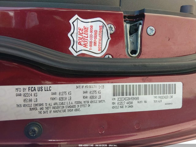 45501140 :رقم المزاد ، 2C3CCAEG3KH594909 vin ، 2019 Chrysler 300 Limited مزاد بيع