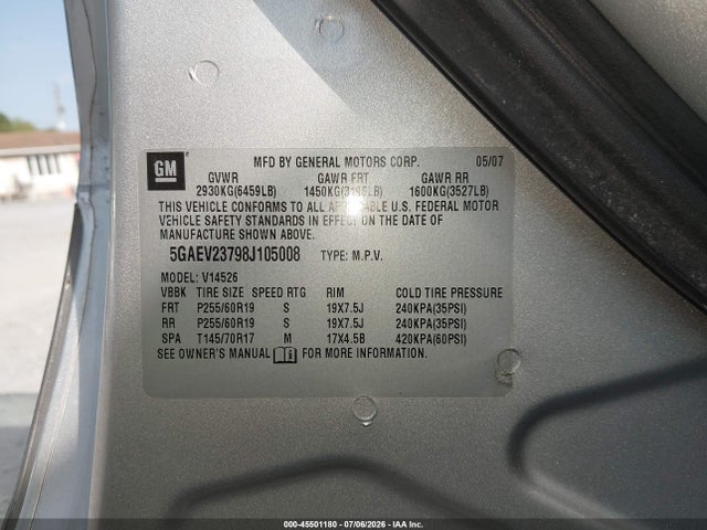 Aukcja sprzedaży 2008 Buick Enclave Cxl, vin: 5GAEV23798J105008, numer aukcji: 45501180