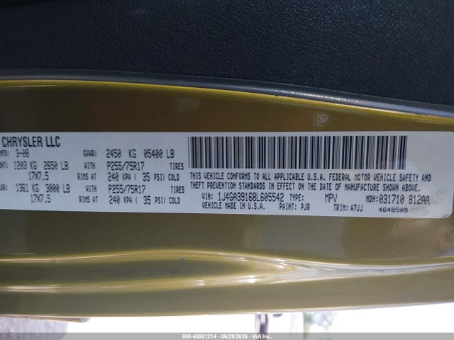 Aukcja sprzedaży 2008 Jeep Wrangler Unlimited X, vin: 1J4GA39168L605542, numer aukcji: 45501214