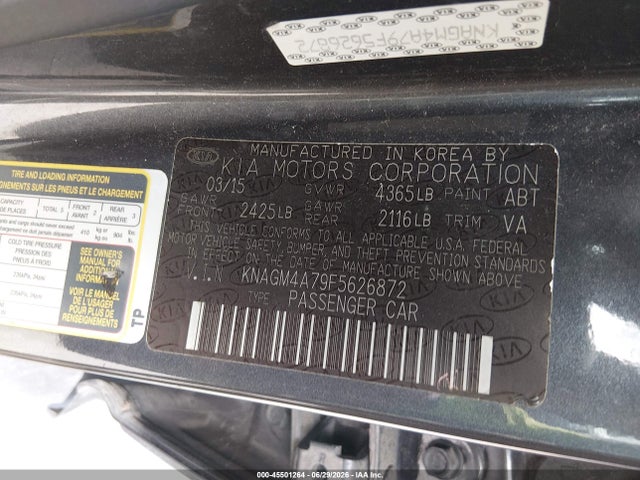 KIA Optima Lx 2015 KNAGM4A79F5626872 Image 9