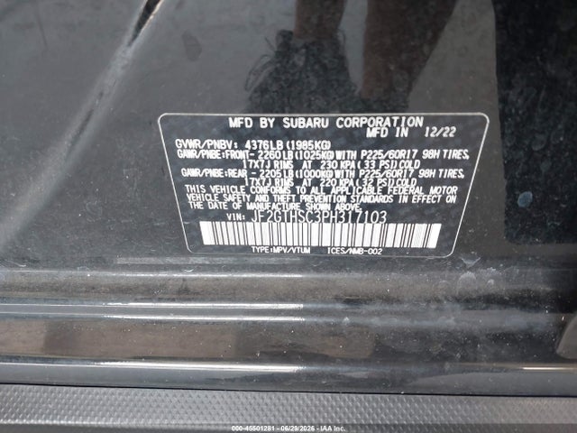Продажа на аукционе авто 2023 Subaru Crosstrek Sport, vin: JF2GTHSC3PH317103, номер лота: 45501281
