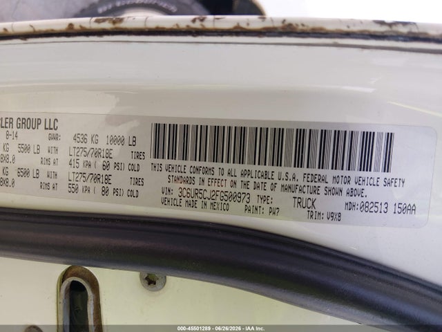 RAM 2500 Tradesman 2015 3C6UR5CJ2FG500973 Image 9