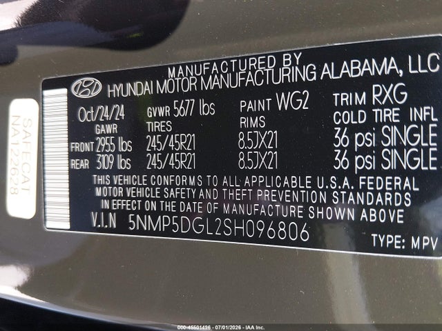 Hyundai Santa Fe Calligraphy 2025 5NMP5DGL2SH096806 Image 9
