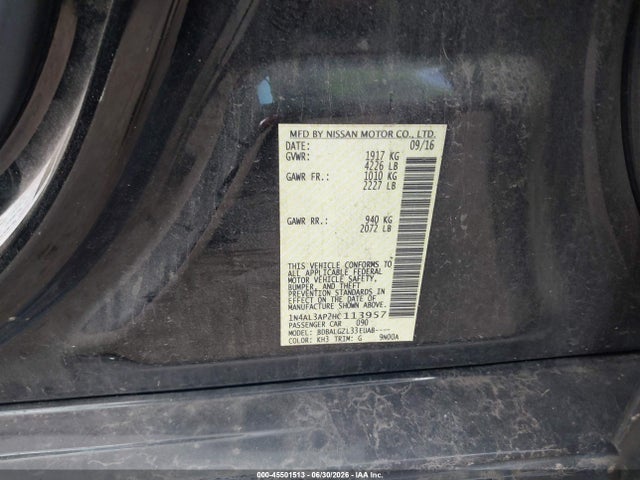 Продаж на аукціоні авто 2017 Nissan Altima 2.5 S, vin: 1N4AL3AP2HC113957, номер лоту: 45501513