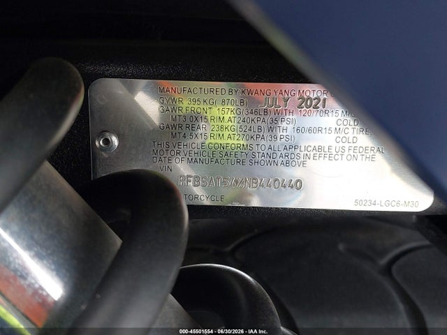 Kymco Usa Inc Ak 550 2022 RFBSAT54XNB440440 Image 10