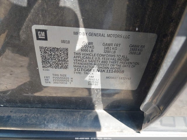 Продаж на аукціоні авто 2019 Gmc Canyon Denali, vin: 1GTG6EEN1K1114908, номер лоту: 45501605