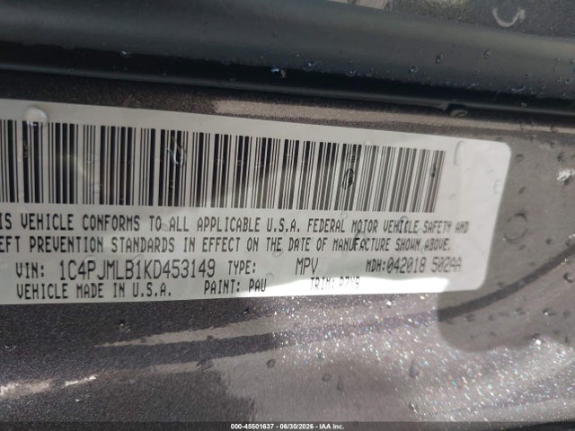 Продаж на аукціоні авто 2019 Jeep Cherokee Latitude Plus 4x4, vin: 1C4PJMLB1KD453149, номер лоту: 45501637