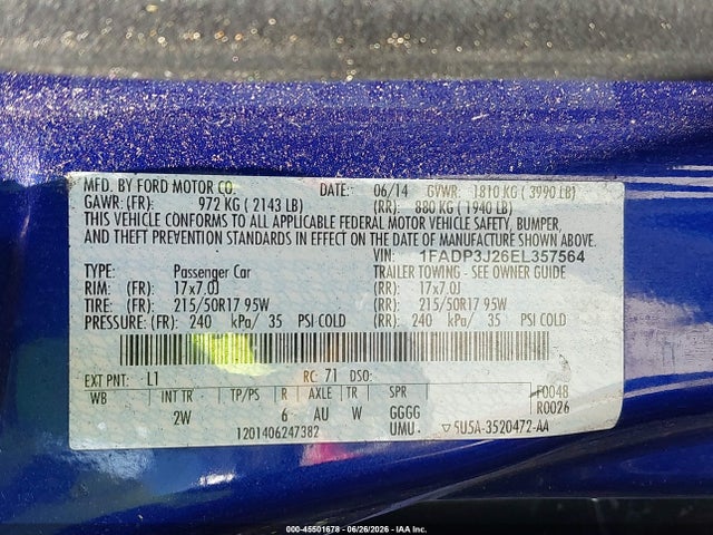 Ford Focus Titanium 2014 1FADP3J26EL357564 Image 9