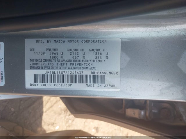 Продаж на аукціоні авто 2010 Mazda Mazda3 I Touring, vin: JM1BL1SG7A1245437, номер лоту: 45501693