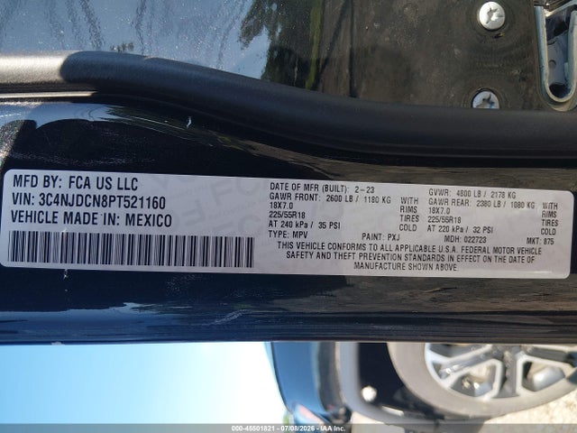 2023 Jeep Compass Limited 4x4 მანქანა იყიდება აუქციონზე, vin: 3C4NJDCN8PT521160, აუქციონის ნომერი: 45501821