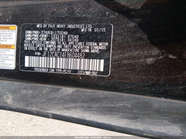 Продажа на аукционе авто 2015 Subaru Brz Limited, vin: JF1ZCAC14F8604482, номер лота: 45501824