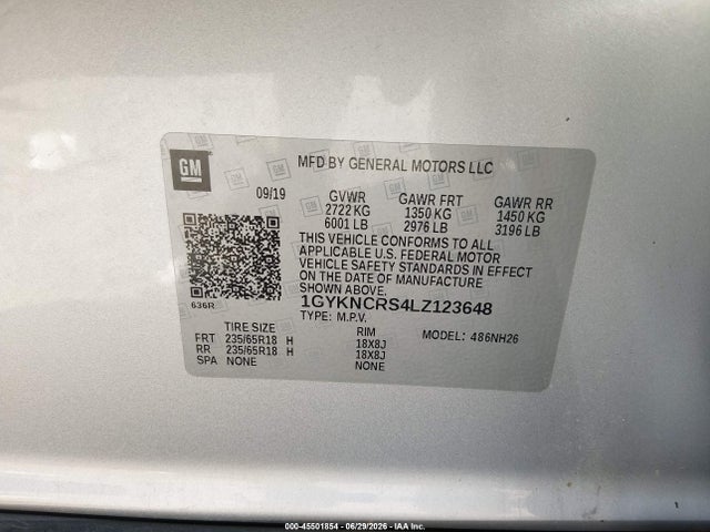 Aukcja sprzedaży 2020 Cadillac Xt5 Fwd Premium Luxury, vin: 1GYKNCRS4LZ123648, numer aukcji: 45501854
