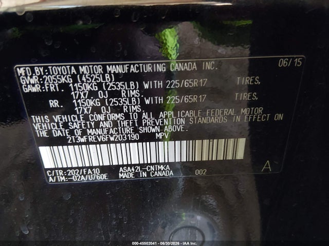 Toyota Rav4 Xle 2015 2T3WFREV6FW203190 Image 9
