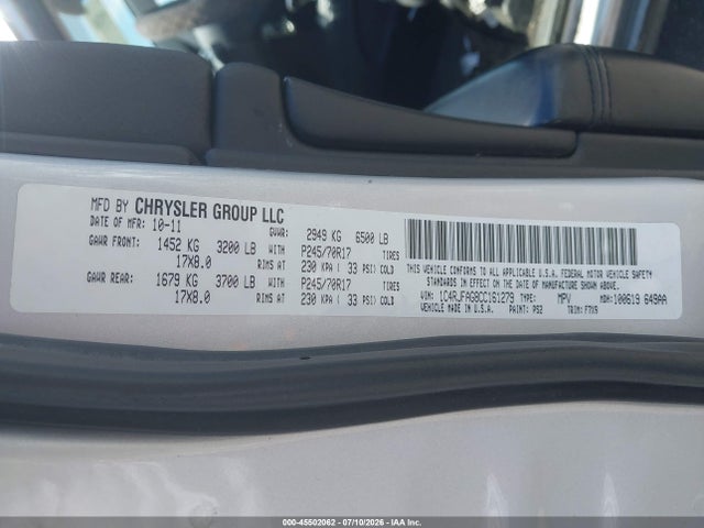 Aukcja sprzedaży 2012 Jeep Grand Cherokee Laredo, vin: 1C4RJFAG8CC161279, numer aukcji: 45502062