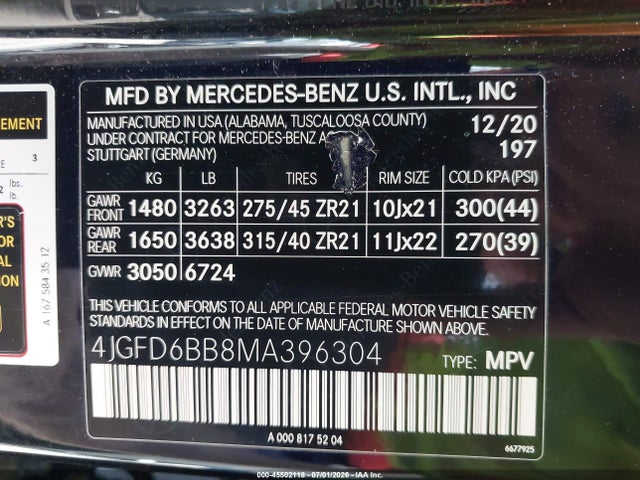 4JGFD6BB8MA396304 Mercedes-Benz Amg Gle 53 Coupe 4matic