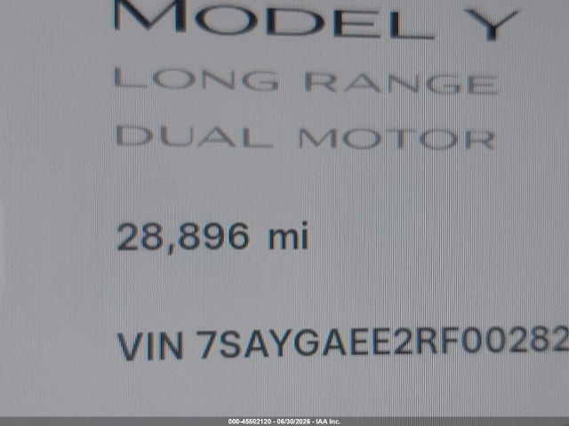 Продажа на аукционе авто 2024 Tesla Model Y Long Range Dual Motor All-wheel Drive, vin: 7SAYGAEE2RF002827, номер лота: 45502120