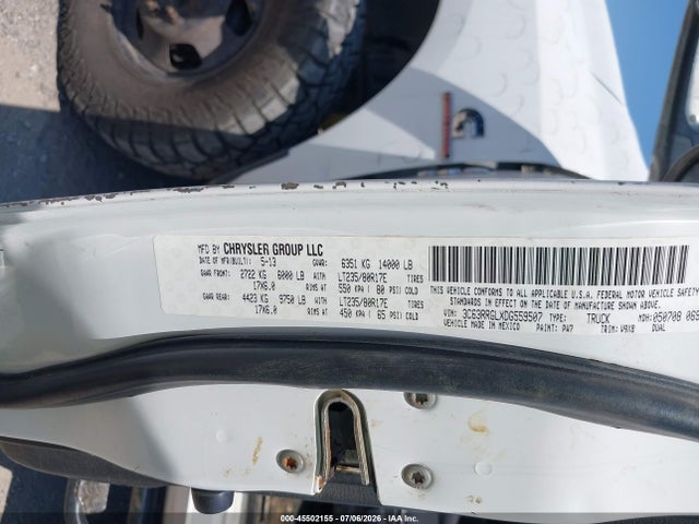 45502155 :رقم المزاد ، 3C63RRGLXDG559507 vin ، 2013 Ram 3500 Tradesman مزاد بيع