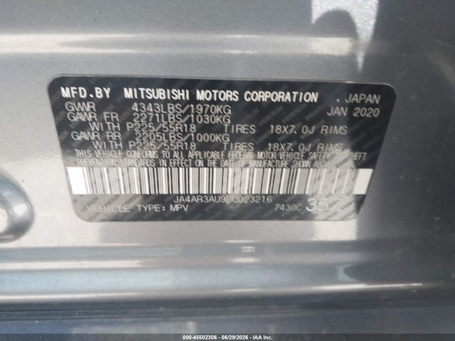 Продаж на аукціоні авто 2020 Mitsubishi Outlander Sport 2.0 Se Awc, vin: JA4AR3AU9LU023216, номер лоту: 45502306