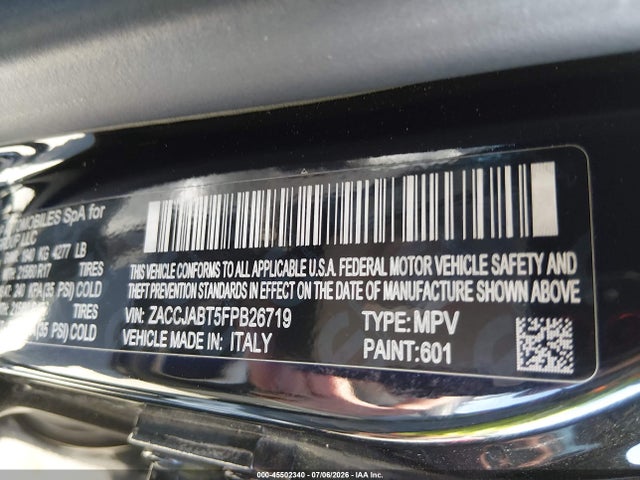 ZACCJABT5FPB26719 Jeep Renegade Latitude