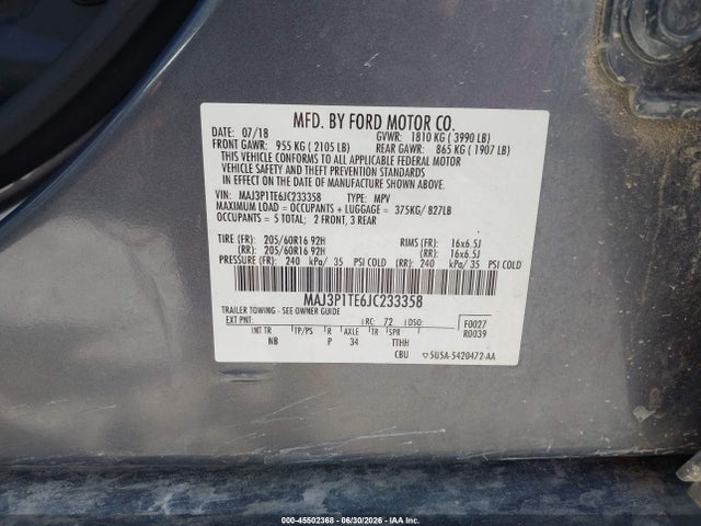 Ford Ecosport Se 2018 MAJ3P1TE6JC233358 Image 9