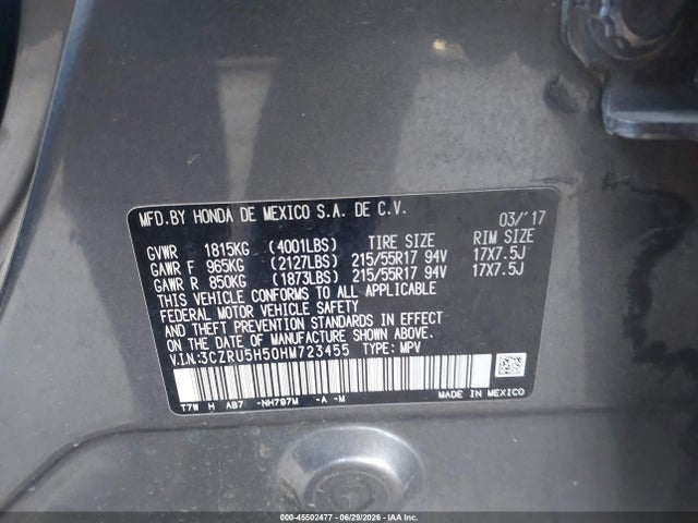 Honda HR-V EX 2017 3CZRU5H50HM723455 Image 9