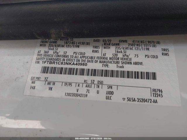 Ford Transit-250 2022 1FTBR1C83NKA40980 Image 9