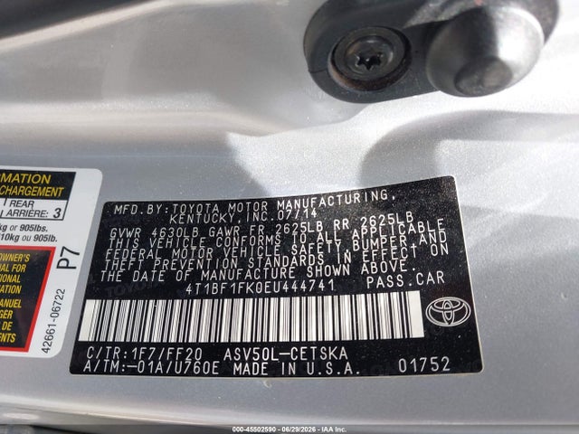 Toyota CAMRY SE 2014 4T1BF1FK0EU444741 Image 9