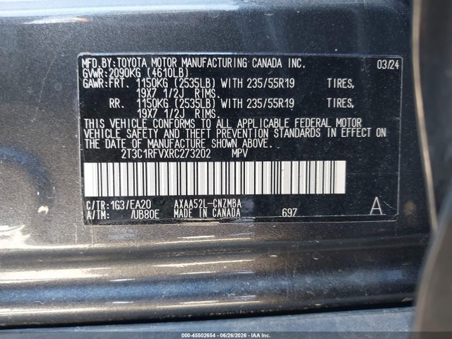 Toyota Rav4 Xle Premium 2024 2T3C1RFVXRC273202 Image 9