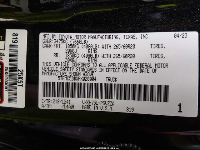 Toyota Tundra Hybrid 1794 Edition 2023 5TFMC5DBXPX028004 Image 9
