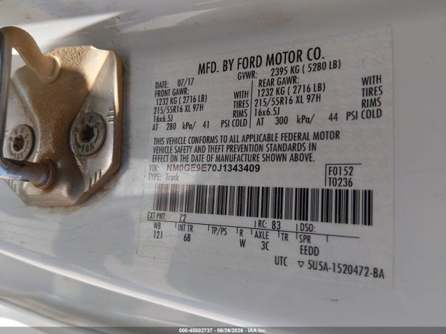 Ford Transit Connect Xl 2018 NM0GE9E70J1343409 Image 9