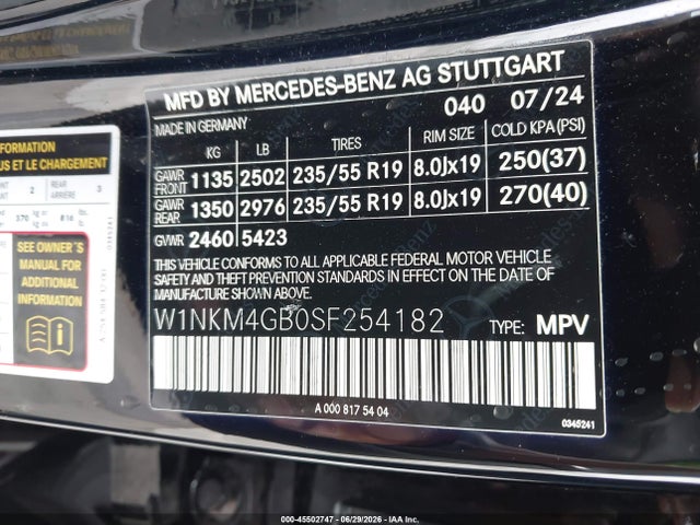 Продажа на аукционе авто 2025 Mercedes-benz Glc 300 Suv, vin: W1NKM4GB0SF254182, номер лота: 45502747