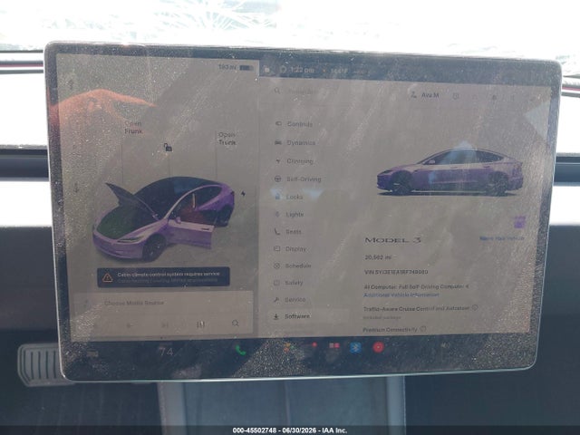2024 Tesla Model 3 მანქანა იყიდება აუქციონზე, vin: 5YJ3E1EA1RF749989, აუქციონის ნომერი: 45502748