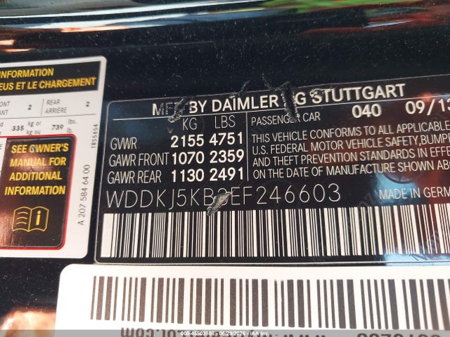 Auction sale of the 2014 Mercedes-benz E 350, vin: WDDKJ5KB3EF246603, lot number: 45502808
