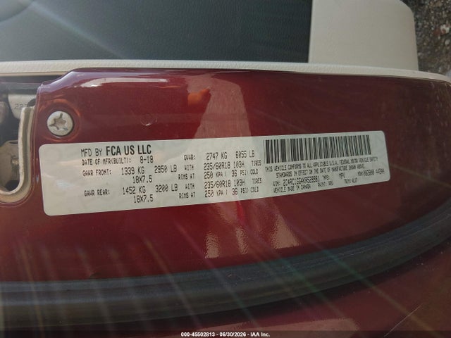 Продажа на аукционе авто 2019 Chrysler Pacifica Limited, vin: 2C4RC1GG4KR528981, номер лота: 45502813