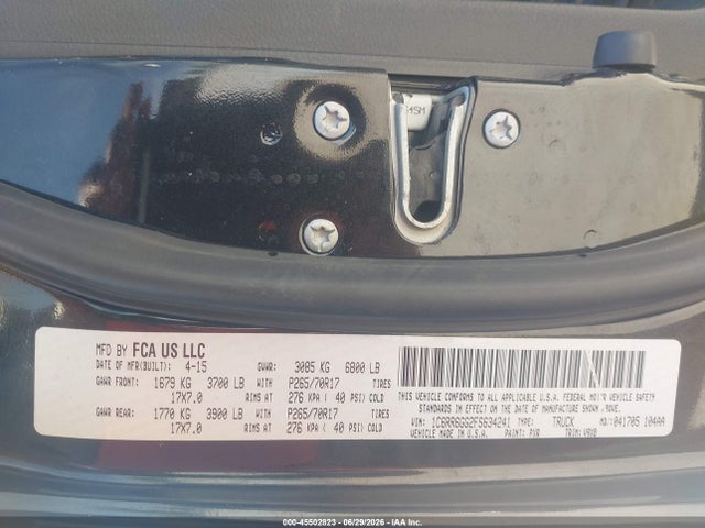 Продажа на аукционе авто 2015 Ram 1500 Slt, vin: 1C6RR6GG2FS634241, номер лота: 45502823