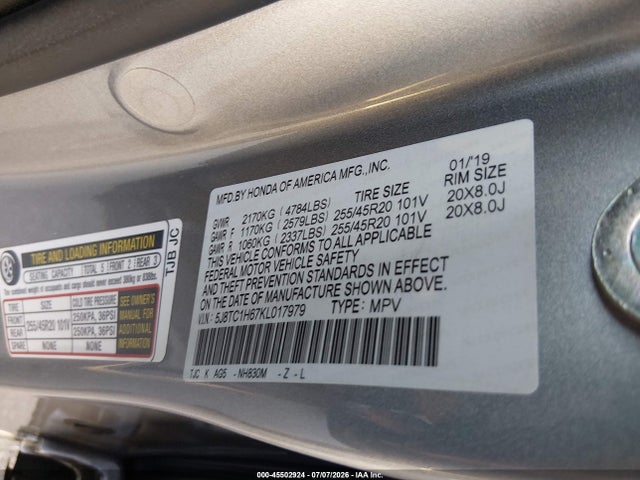 Acura Rdx A-spec Package 2019 5J8TC1H67KL017979 Image 9