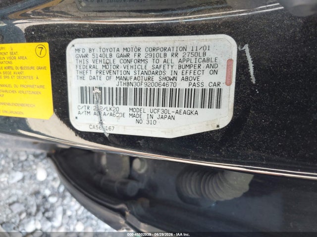 Продажа на аукционе авто 2002 Lexus Ls 430, vin: JTHBN30F920064670, номер лота: 45502939