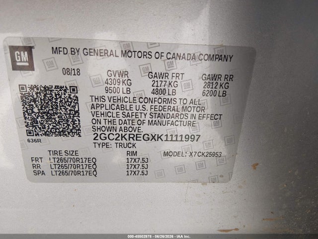 Chevrolet Silverado 2500hd Wt 2019 2GC2KREGXK1111997 Image 9