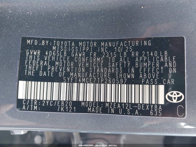 5YFT4MCE7TP260597 Toyota Corolla Xse