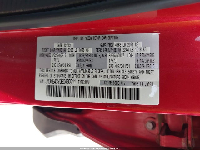 Aukcja sprzedaży 2014 Mazda Cx-5 Touring, vin: JM3KE4CY9E0430711, numer aukcji: 45503140