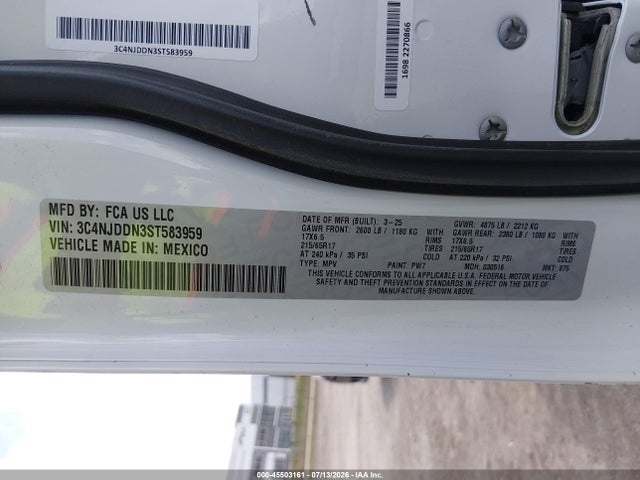 45503161 :رقم المزاد ، 3C4NJDDN3ST583959 vin ، 2025 Jeep Compass Trailhawk 4x4 مزاد بيع