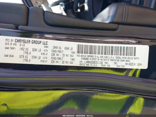 Продажа на аукционе авто 2011 Jeep Grand Cherokee Laredo, vin: 1J4RR4GG5BC511156, номер лота: 45503232