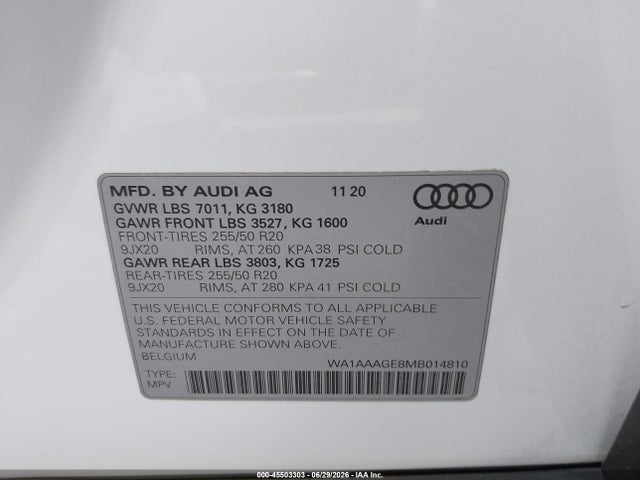 Audi E-tron Premium Quattro 2021 WA1AAAGE8MB014810 Image 9