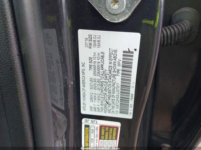 45503314 :رقم المزاد ، 5J8TC2H53LL007917 vin ، 2020 Acura Rdx Technology Package مزاد بيع