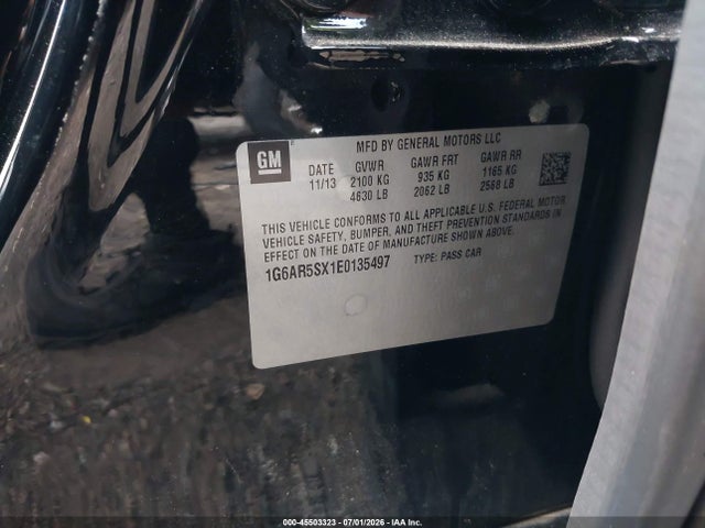 Продажа на аукционе авто 2014 Cadillac Cts Luxury, vin: 1G6AR5SX1E0135497, номер лота: 45503323