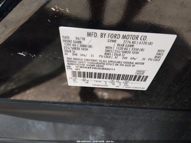 Ford Explorer Limited 2018 1FM5K8FH0JGB69211 Image 9