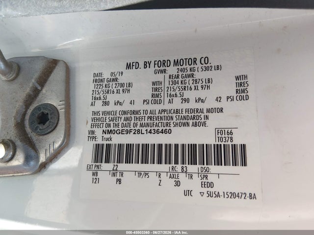 NM0GE9F28L1436460 Ford Transit Connect Xlt Passenger
