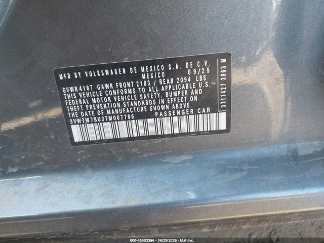 Volkswagen JETTA SE 2026 3VW7W7BU3TM007786 Image 9